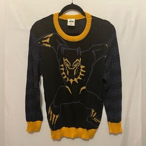 Marvel Black Panther Sweater By Hybrid Apparel Men's Size Large Black and Yellow